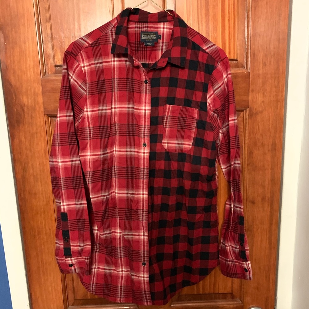 Ladies Pendleton plaid party shirt M